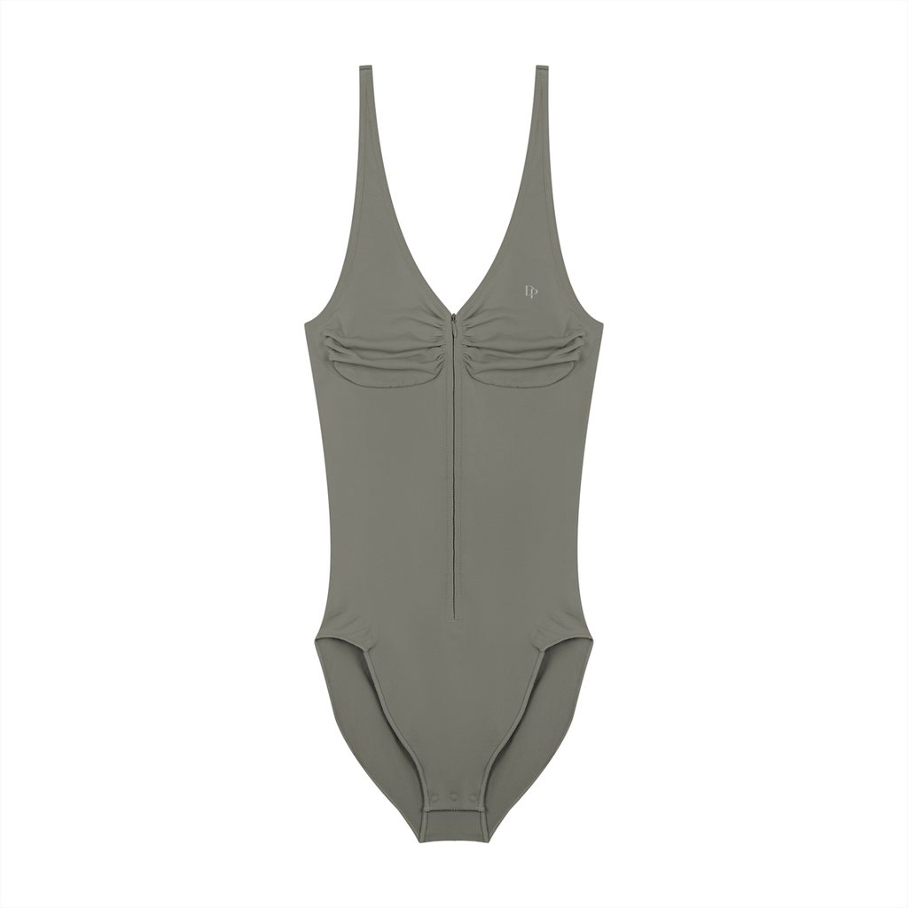 Women’s Full-Zip Ruched Bodysuit